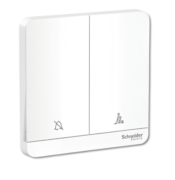 16AX 2 Gang Switch with “Please Clean Up”  and “Do Not Disturb” Symbols. E8332DMS AVATAR ON E SCHNEIDER