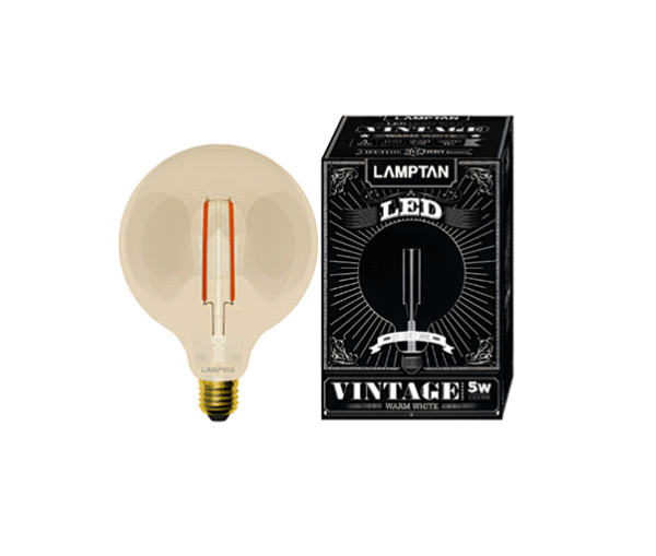 LED หลอดวินเทจ โกลบ G95 5w วอร์มไวท์ LAMPTAN