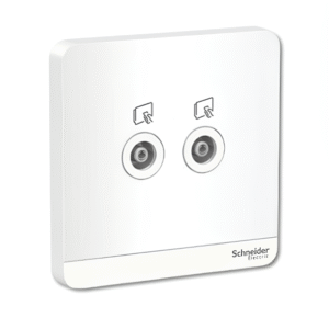 2 Gang 75 Ohm TV Socket (Through Connection Type)  E8332TV AVATAR ON E SCHNEIDER