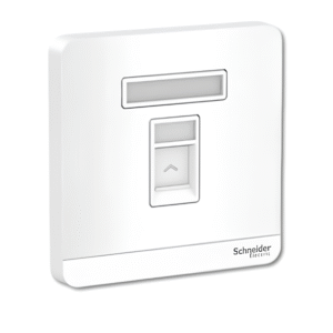 1 Gang Telephone Socket, Keystone on Shuttered Wallplate E8331RJS4 AVATAR ON E SCHNEIDER