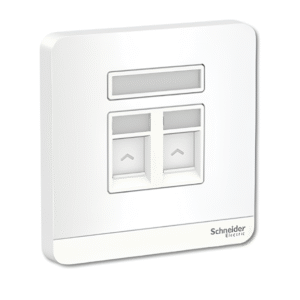 2 Gang Telephone Socket, Keystone on Shuttered Wallplate  E8332RJS4 AVATAR ON E SCHNEIDER