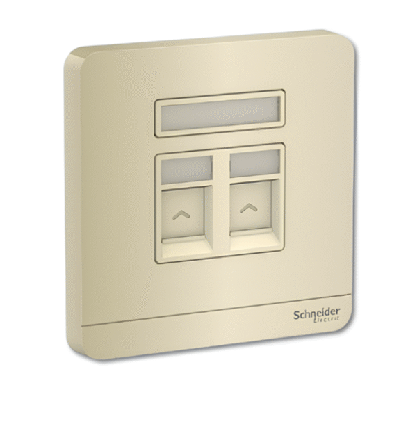 2 Gang Telephone Socket, Keystone on Shuttered Wallplate  E8332RJS4 AVATAR ON E SCHNEIDER - Image 2