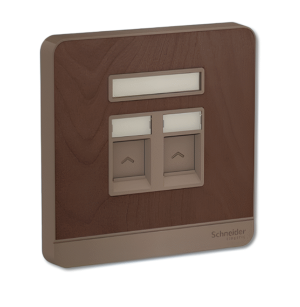 2 Gang Telephone Socket, Keystone on Shuttered Wallplate  E8332RJS4 AVATAR ON E SCHNEIDER - Image 4