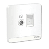 1 Gang TV 75 Ohm + 1 Gang Cat 5e Data Outlet Shuttered E8332TVRJS5 AVATAR ON E SCHNEIDER