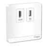 1 Gang HDMI + 1 Gang USB Socket E8332HDUSB AVATAR ON E SCHNEIDER