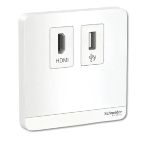 1 Gang HDMI + 1 Gang USB Socket E8332HDUSB AVATAR ON E SCHNEIDER