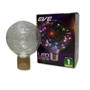 LED E27 RGB แฟนทาสติค ทรงกลม,ดาว 1w EVE