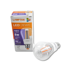 หลอด LED BULB DEWY 8W 220-240 V ขั้ว E 27 แสงสีม่วง LAMPTAN