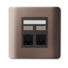 2 Gang Data Outlet Category 6 with Integrated Shutter E8432RJ_6 SZ (น้ำตาล) ZENCELO SCHNEIDER