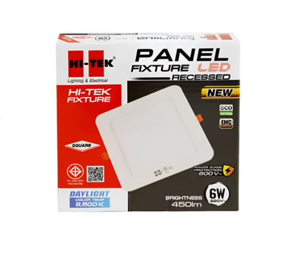 LED PANEL ฝังเหลี่ยม,ลอยเหลี่ยม ขอบขาว 18W, 12W, 9W, 6W D/L, W/W  รุ่น ECO HI-TEK - Image 4
