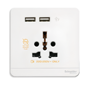 16A International Socket with 2.1A USB E8442616USB ZENCELO SCHNEIDER