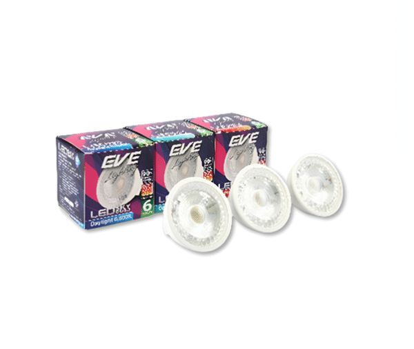 MR16 Sky 220V 6w D/L, W/W ( หรี่ไม่ได้ ) EVE