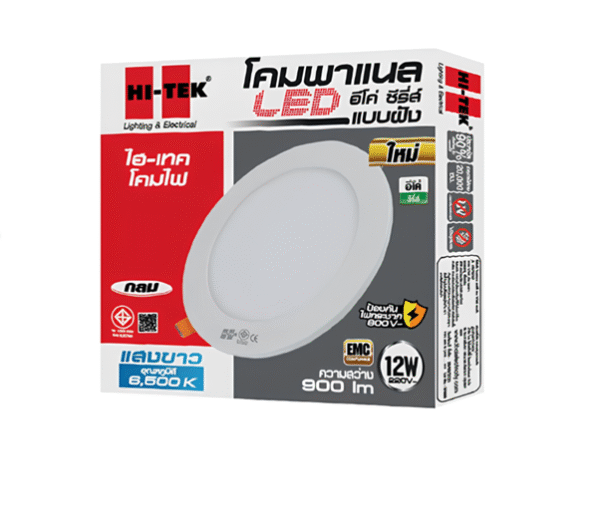 LED PANEL ลอยกลม, ฝังกลม ขอบขาว 18W, 12W, 9W, 6W D/L, W/W รุ่น ECO HI-TEK - Image 4
