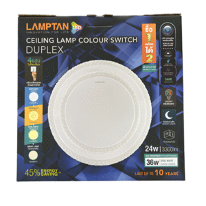 ชุด โคมซาลาเปา 24w / 36w 4 Step 3300lm รุ่น Duplex LAMPTAN