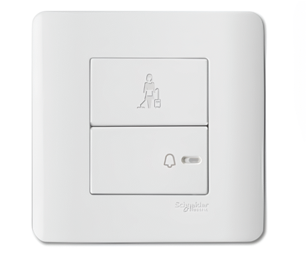 1 Gang Full-Flat Bell Switch with Illuminated “Please Clean Up” Symbo E8431BPM ZENCELO SCHNEIDER