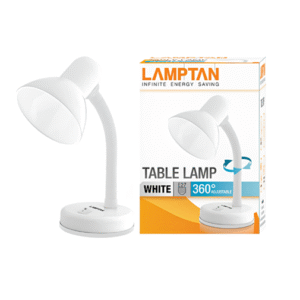 โคมไฟตั้งโต๊ะ สีขาว E27 ( ปรับได้ ) LAMPTAN