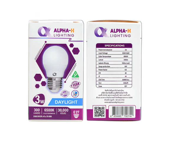 Bulb LED 3w D/L, W/W E27 ALPHA