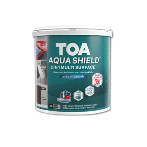 สีเคลือบรวมรองพื้น สูตรน้ำ สำหรับหลากหลายพื้นผิว  aqua shield TOA