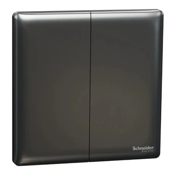 Switch 1 way, 16AX, 250V, 2 gangs, Dark Grey  NUX32_1_DG Unica X SCHNEIDER