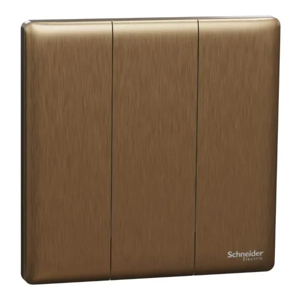 Switch 1 way, 16AX, 250V, 3 gangs, Dark Bronze Unica X SCHNEIDER