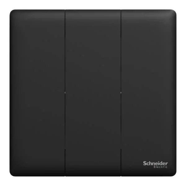 Switch 1 way, 16AX, 250V, 3 gangs,Jet Black NUX33_1_JB Unica X SCHNEIDER