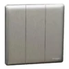 Switch 1 way, 16AX, 250V, 3 gangs, Stainless Steel NUX33_1_SS Unica X SCHNEIDER