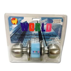 กุญแจลูกบิดประตูสแตนเลส304 พร้อมกุญแจ ยี่ห้อ WORLD รุ่น 587SS/BK