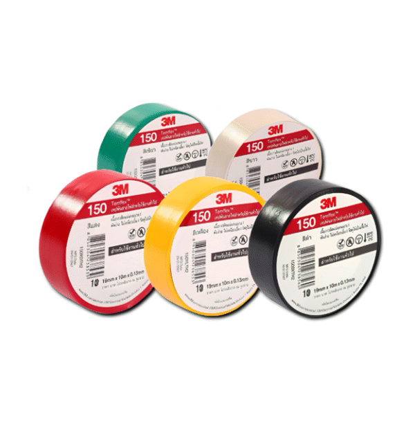 3M เทปพันสายไฟ Temflex สีดำ ขาว แดง เขียว เหลือง น้ำเงิน