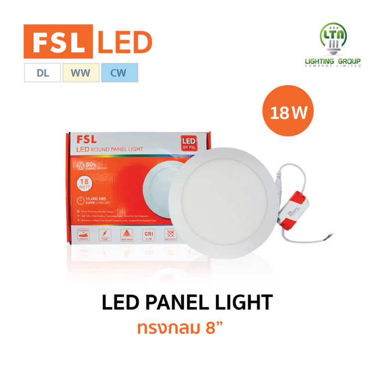 LED Panel กลม ฝัง ขอบขาว รุ่น Slim ก้นโลหะ FSL - Image 4