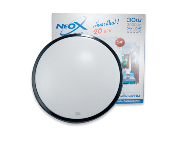 โคมซาลาเปา LED 30w รุ่น ขอบตั้งดำ NEOX