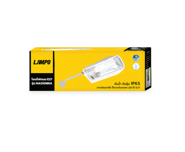 โคม ถนน กันน้ำกันฝุ่น ขั้วE27 รุ่น Madonna IP65 LAMPO - Image 3