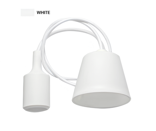 ชุด ขั้วห้อย E27 ยาว 80cm ขาว, ม่วง, น้ำทะเล, ชมพู, น้ำตาล, ดำ WHI รุ่น PLAIN LAMPO