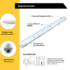 โคมกันน้ำ กันฝุ่น 1 x ยาว LED T8 120 cm รุ่น ฝาใส (เฉพาะโคม) LAMPO