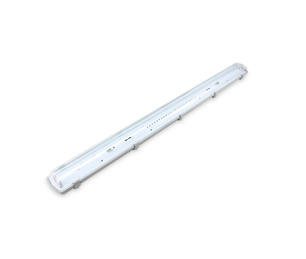 โคมกันน้ำ กันฝุ่น 1 x ยาว LED T8 120 cm รุ่น ฝาใส (เฉพาะโคม) LAMPO - Image 2