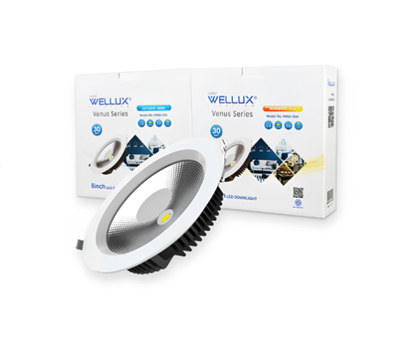 LED Panel ฝัง กลม 20w d/l ( 6 นิ้ว ) ขอบขาว รุ่น Venus WELLUX