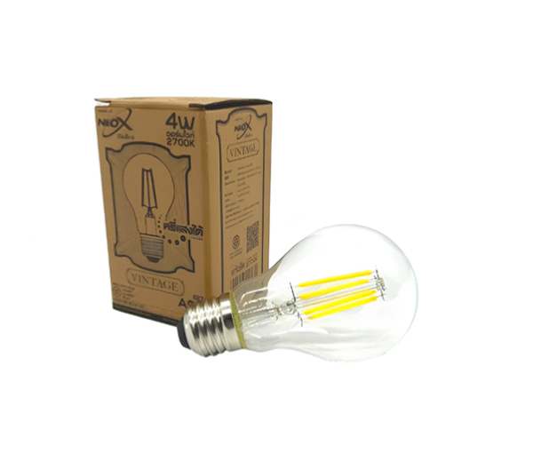 หลอดวินเทจ A60 4w ( สีใส ) d/l ( หรี่ได้ ) NEOX