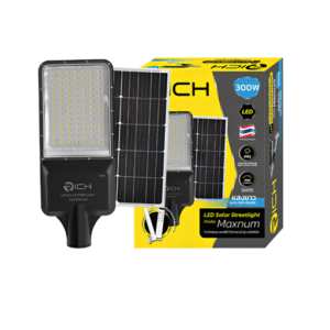 ชุด โคมถนน LED โซล่า 300w d/l + รีโมท พร้อมขา IP65 รุ่น Maxnum RICH