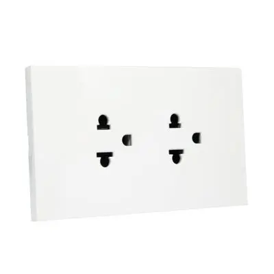NEXY W ปลั๊กกาวด์ คู่ พร้อมฝาครอบ SQW4185A ขาว BTICINO