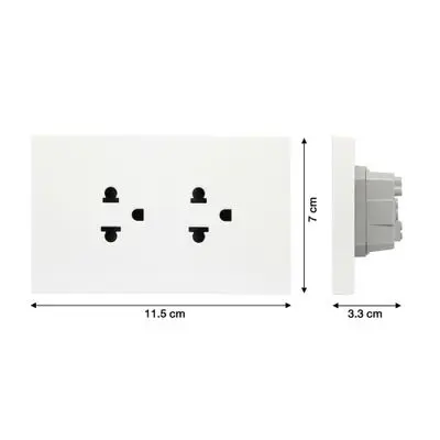 NEXY W ปลั๊กกาวด์ คู่ พร้อมฝาครอบ SQW4185A ขาว BTICINO - Image 5