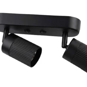 DC-TL-90169A-D-BK-GU10 โคมแทรกไลท์ สีดำ แบบปรับหมุนได้(หลอดคู่)