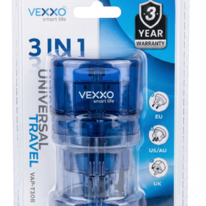 หัวแปลงปลั๊กไฟ VAP-T30B Universal Travel 3in1 10A 2500W สีฟ้า VOX