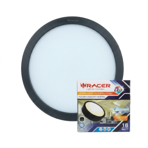 ดาวน์ไลท์ LED แบบติดลอย กลมขอบดำ  18w w/w 8" รุ่น Integrated Driver RACER