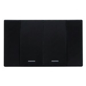 ชุดสวิตซ์ทางเดียว 2 สวิตซ์ (สำเร็จ) #907-BK สีดำ ขนาด 12x7x15cm. ZB