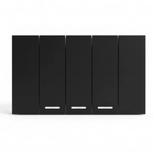 ชุดสวิตซ์ทางเดียว 3 สวิตซ์ (สำเร็จ) #908-BK สีดำ ขนาด 12x7x15cm. ZB