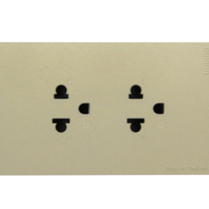 NEXY ชุดปลั๊กกาวด์คู่ (สำเร็จ) BIT-QT4185A สีไทเทเนียม (แนวนอน) bticino