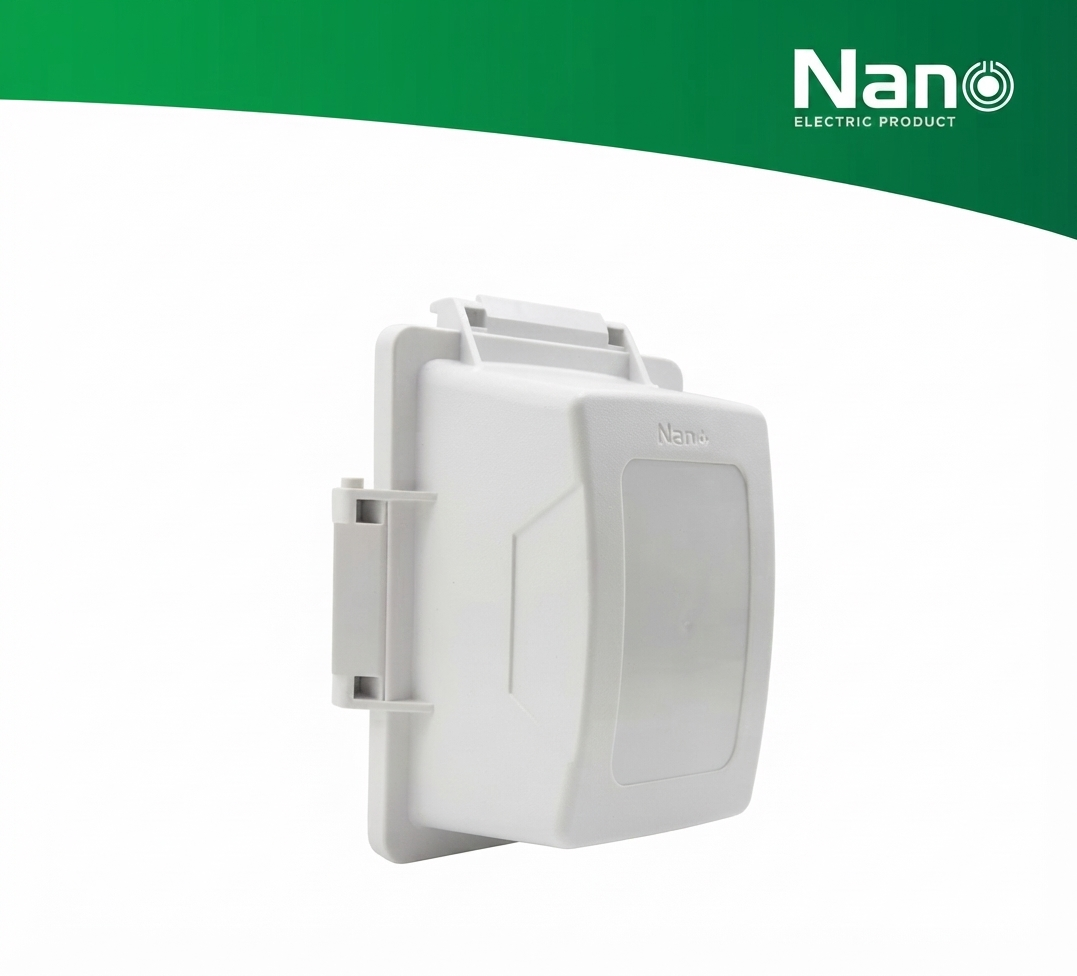 ฝาครอบ หน้ากากกันน้ำ (ฝาสูง) NANO-414W สีขาว (ฝาทึบ) NANO