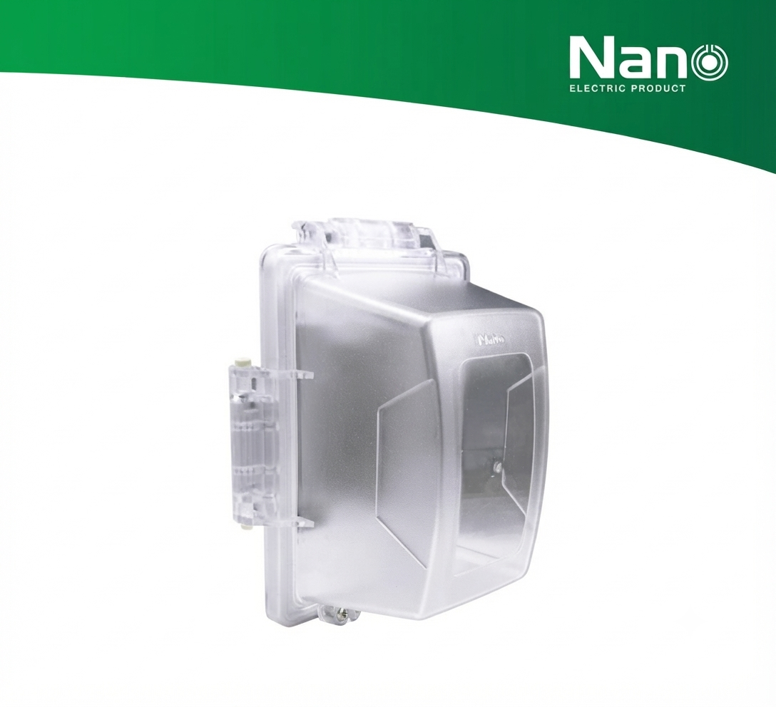 ฝาครอบ หน้ากากกันน้ำ (ฝาสูง) NANO-414CW สีขาว (ฝาใส) NANO