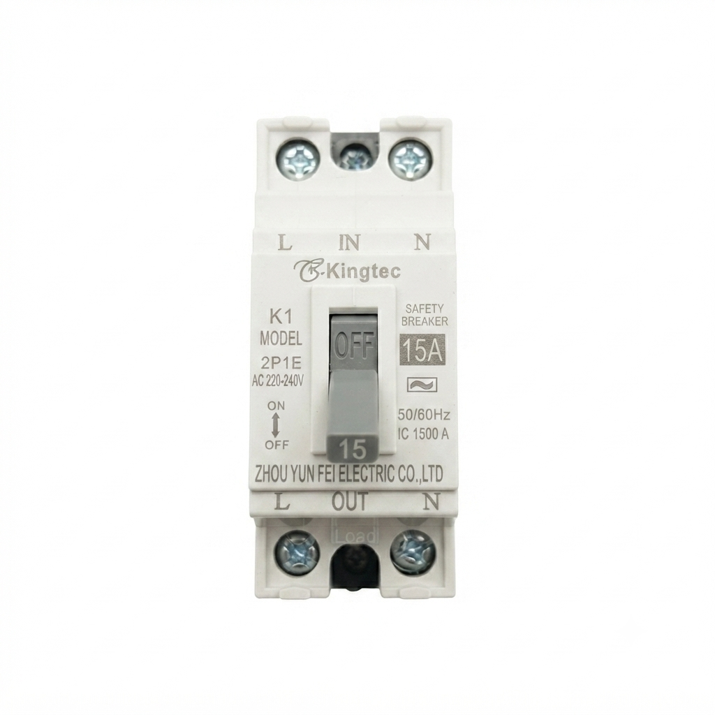 เบรคเกอร์ 2P 15A (ธรรมดา) K1 AC220-240V 50/60Hz Kingtec