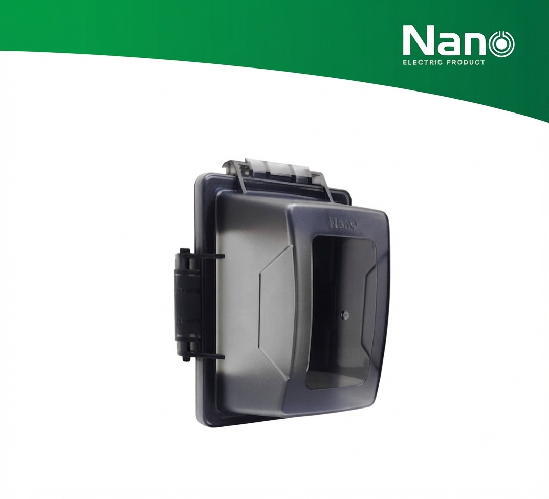 ฝาครอบ หน้ากากกันน้ำ (ฝาสูง) NANO-414CBB สีดำ (ฝาใส) NANO