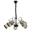 DC-8048 /5 โคมไฟช่อ เหล็ก ทอง ดำ โป๊ะแก้ว E27x5 650x320mm DC